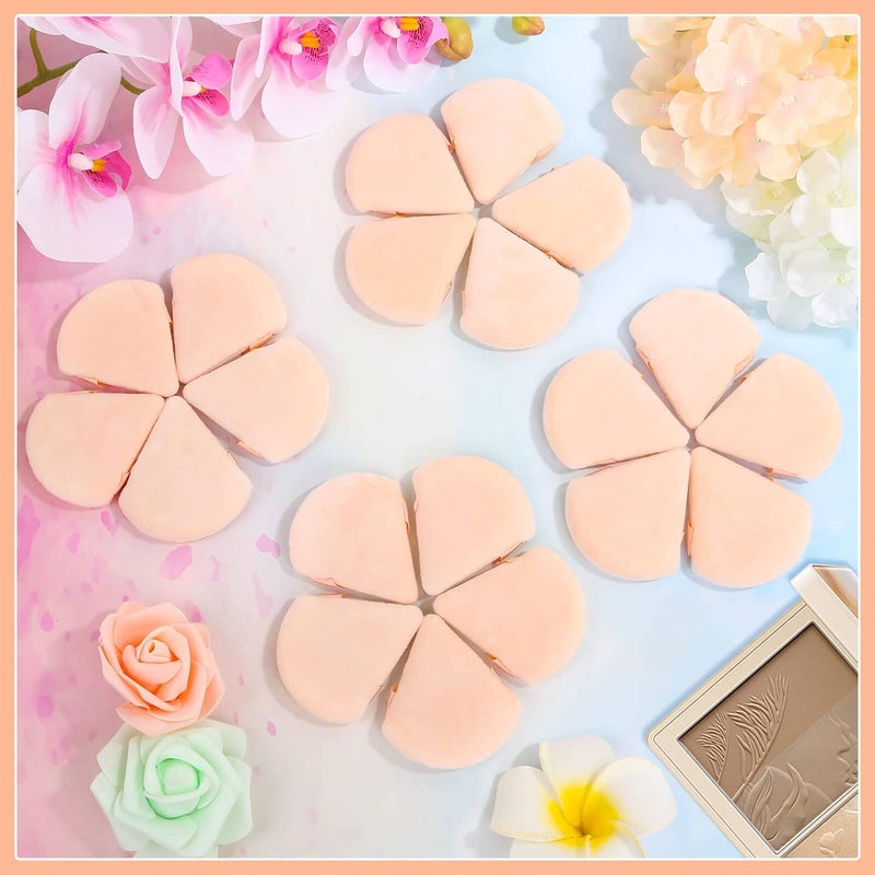 Thrilez 20pcs Triangle Powder Puff, Loose Powder Puffs Makeup Puff for Face Powder, Setting Powder Puff for Make Up, Face Puff Pads for Press Powder, Sponge Powder Applicator for Face and Eye (Beige) - Image 2